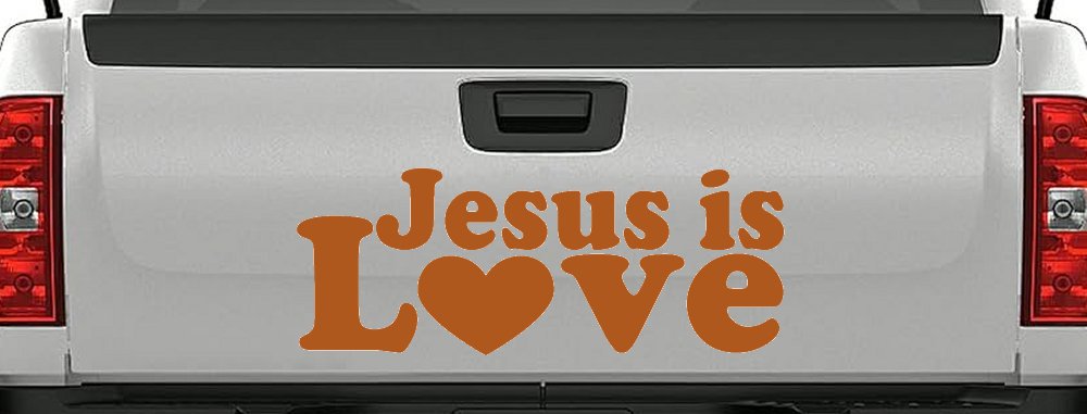 Jesus is Love Christian Car or Truck Window Vinyl Decal Sticker (Nut Brown)