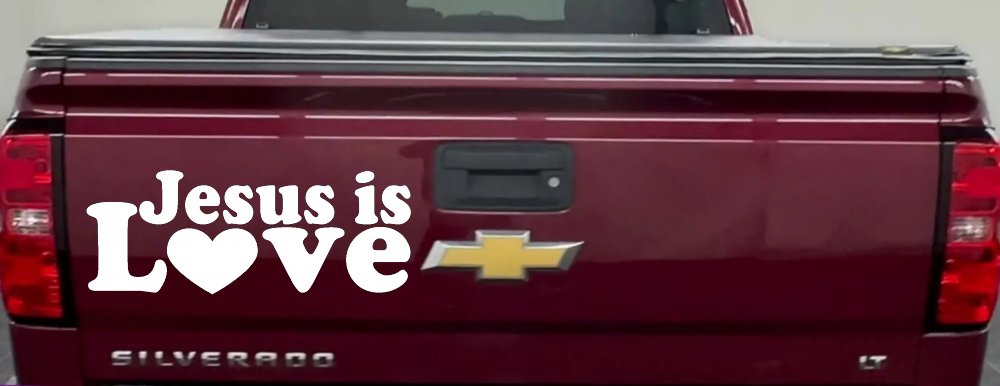 Jesus is Love Christian Car or Truck Window Decal Sticker