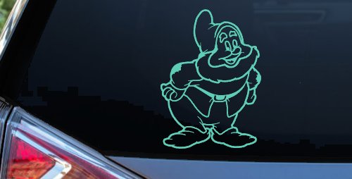 Happy Dwarf Snow White Cartoons Car or Truck Window Decal Sticker (Mint)
