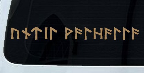 Viking Elder Futhark Until Valhalla Military Car or Truck Window Decal Sticker