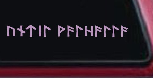 Viking Elder Futhark Until Valhalla Military Car or Truck Window Decal Sticker (Lilac)