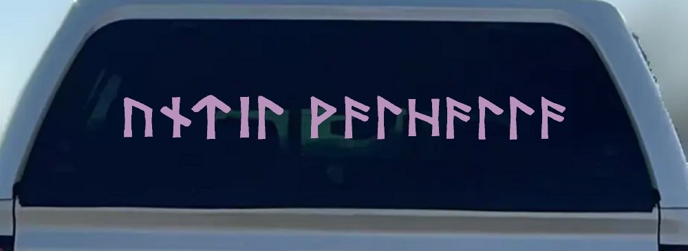 Viking Elder Futhark Until Valhalla Military Car or Truck Window Decal Sticker (Lilac)