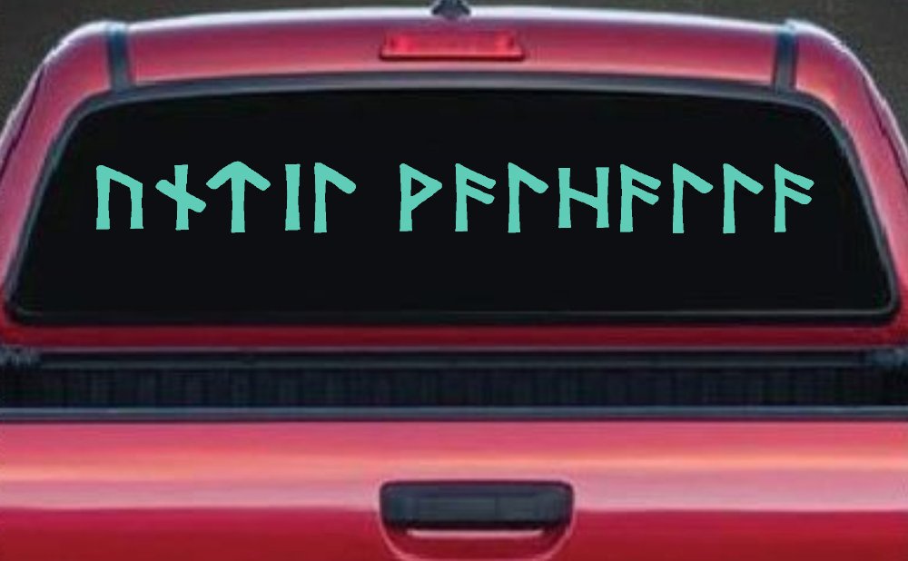 Viking Elder Futhark Until Valhalla Military Car or Truck Window Decal Sticker