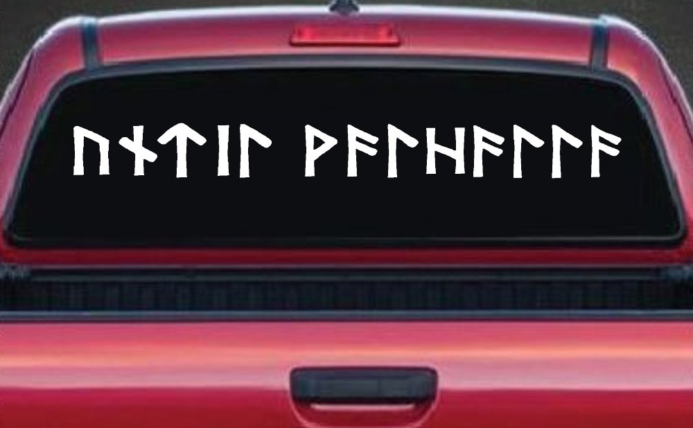 Viking Elder Futhark Until Valhalla Military Car or Truck Window Decal Sticker