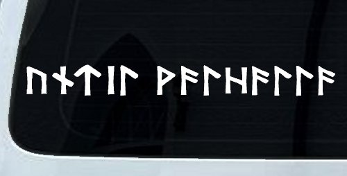 Viking Elder Futhark Until Valhalla Military Car or Truck Window Vinyl Decal Sticker (White)