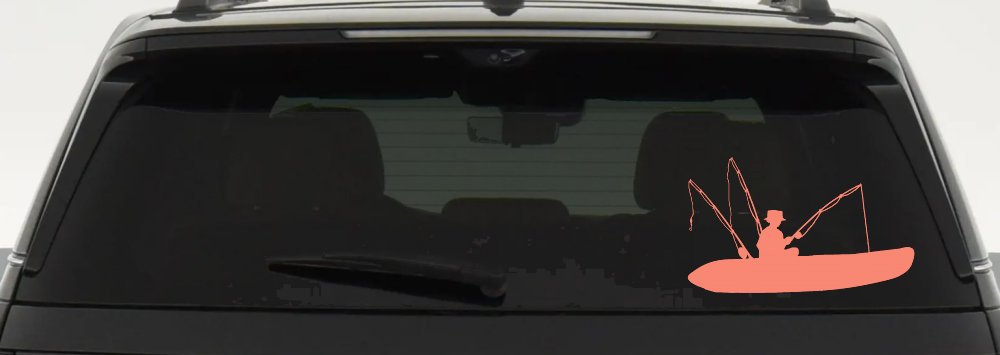 Man Kayak Fishing Car or Truck Window Decal Sticker