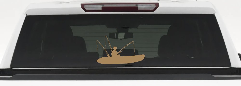 Man Kayak Fishing Car or Truck Window Decal Sticker