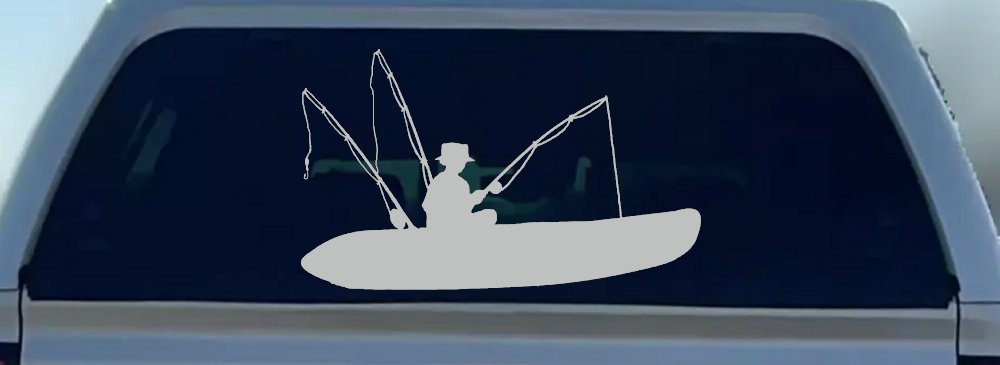 Man Kayak Fishing Car or Truck Window Decal Sticker