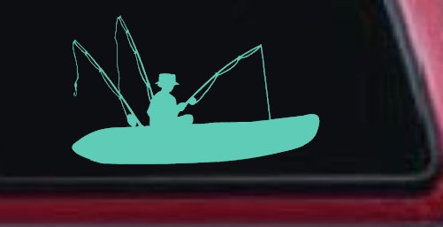 Man Kayak Fishing Car or Truck Window Decal Sticker