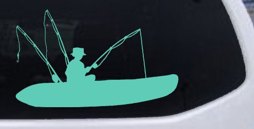 Man Kayak Fishing Car or Truck Window Decal Sticker