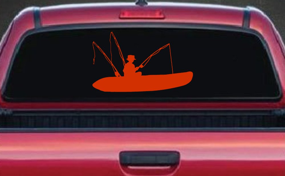 Man Kayak Fishing Car or Truck Window Decal Sticker