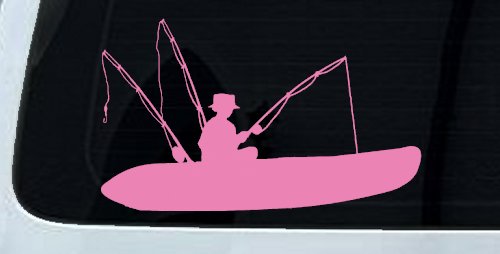 Man Kayak Fishing Car or Truck Window Decal Sticker