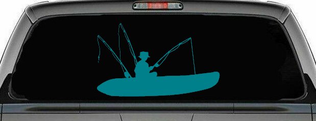 Man Kayak Fishing Car or Truck Window Decal Sticker