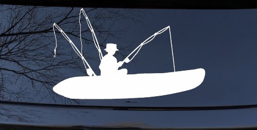 Man Kayak Fishing Car or Truck Window Decal Sticker