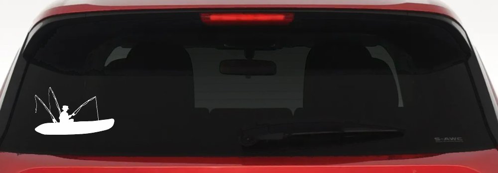 Man Kayak Fishing Car or Truck Window Decal Sticker
