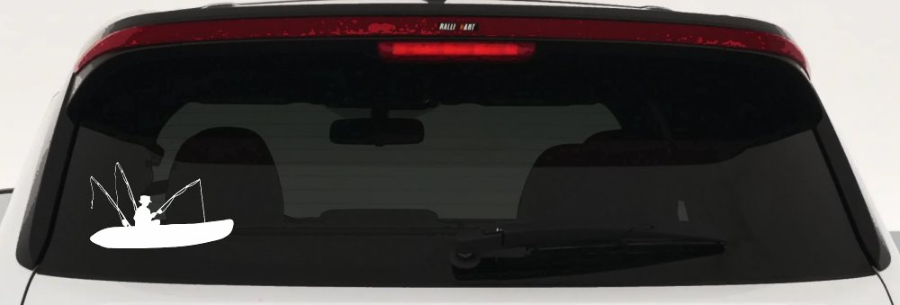 Man Kayak Fishing Car or Truck Window Decal Sticker