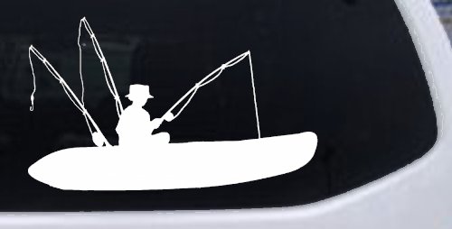 Man Kayak Fishing Car or Truck Window Decal Sticker