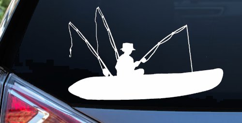 Man Kayak Fishing Car or Truck Window Decal Sticker
