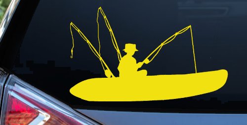 Man Kayak Fishing Car or Truck Window Decal Sticker