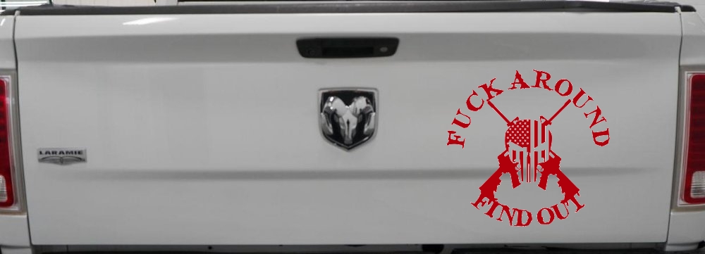 FAFO F*ck Around and Find Out with Flag Skull AR 15 Country Car or Truck Window Decal Sticker