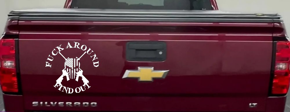 FAFO F*ck Around and Find Out with Flag Skull AR 15 Country Car or Truck Window Decal Sticker