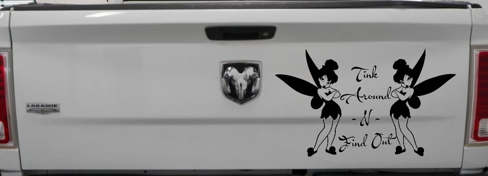 Tink Around N Find Out Tinkerbell Car or Truck Window Decal Sticker