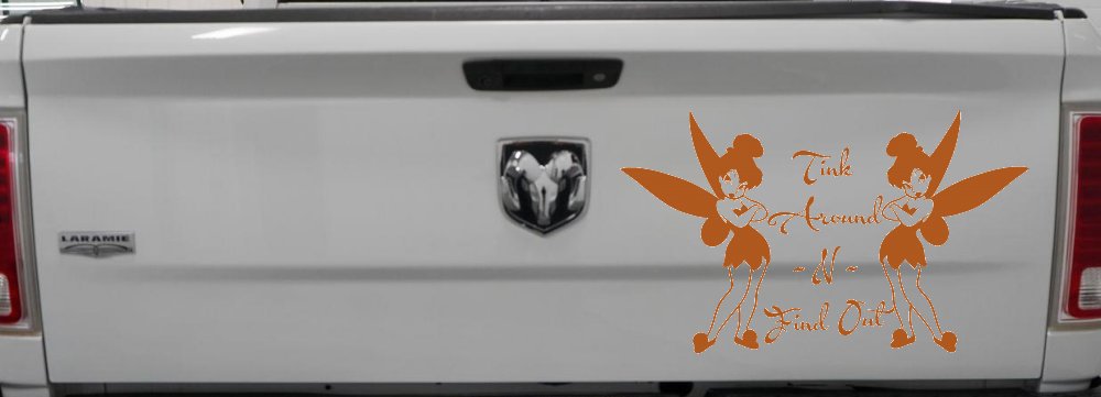 Tink Around N Find Out Tinkerbell Car or Truck Window Decal Sticker