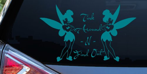 Tink Around N Find Out Tinkerbell Car or Truck Window Decal Sticker