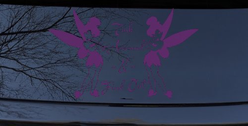 Tink Around N Find Out Tinkerbell Car or Truck Window Decal Sticker (Violet)