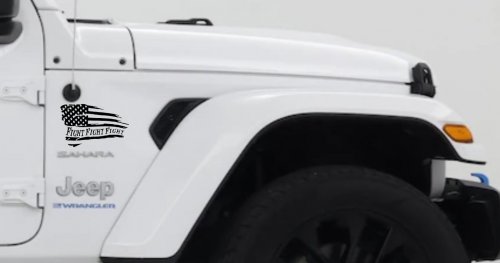 Fight Fight Fight American Flag Patriotic Car or Truck Window Vinyl Decal Sticker (Black)