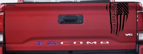 Fight Fight Fight American Flag Patriotic Car or Truck Window Vinyl Decal Sticker (Black)