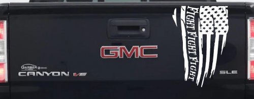 Fight Fight Fight American Flag Patriotic Car or Truck Window Vinyl Decal Sticker (Black)