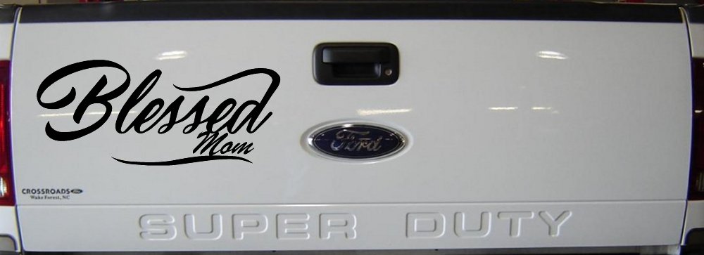 Blessed Mom Car or Truck Window Decal Sticker (Black)