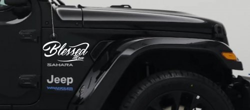 Blessed Mom Car or Truck Window Decal Sticker (White)