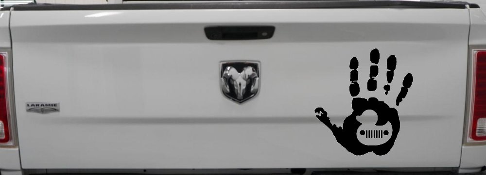 Muddy Wave Hand with Rubber Duck Off Road Car or Truck Window Decal Sticker