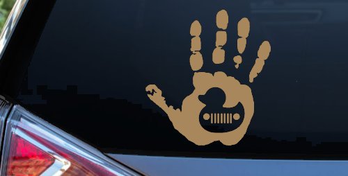 Muddy Wave Hand with Rubber Duck Off Road Car or Truck Window Decal Sticker (Light Brown)