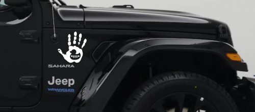 Muddy Wave Hand with Rubber Duck Off Road Car or Truck Window Decal Sticker (White)