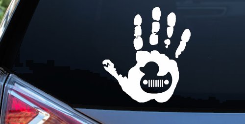 Muddy Wave Hand with Rubber Duck Off Road Car or Truck Window Decal Sticker (White)