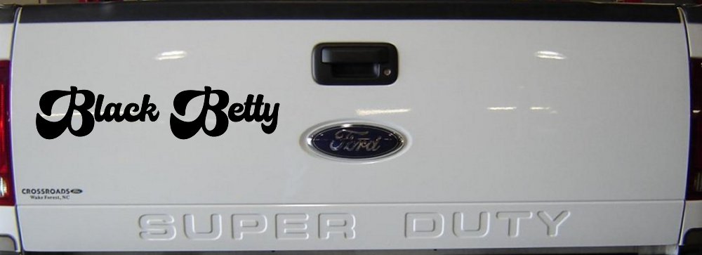 Black Betty Car or Truck Window Decal Sticker (Black)