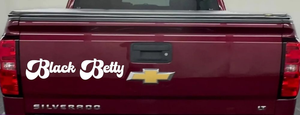 Black Betty Car or Truck Window Decal Sticker (White)