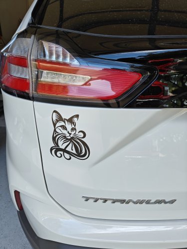 Swirl Cat Car or Truck Window Decal Sticker (Brown)