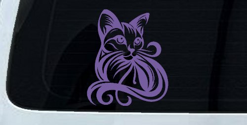 Swirl Cat Car or Truck Window Decal Sticker (Purple)