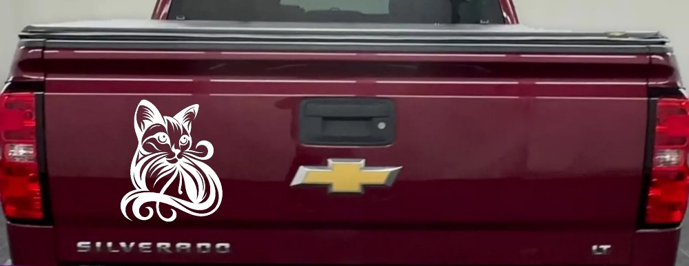 Swirl Cat Car or Truck Window Decal Sticker
