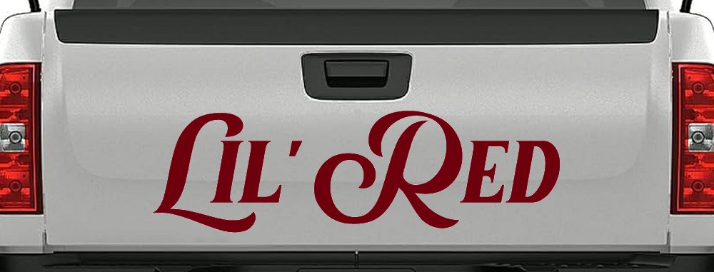 Lil Red Car or Truck Window Decal Sticker (Burgundy)