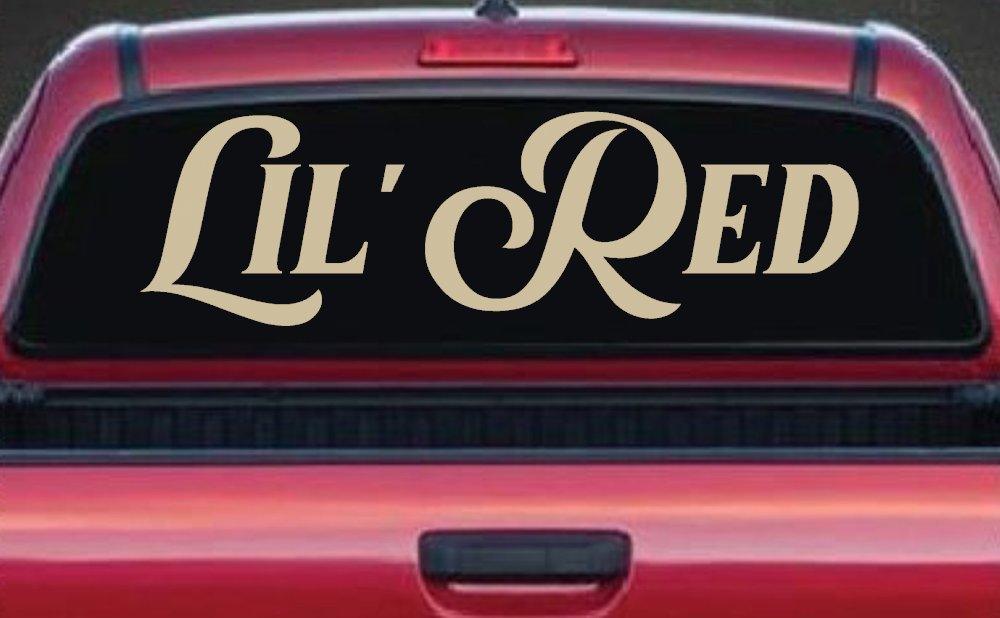 Lil Red Car or Truck Window Decal Sticker (Desert Sand)