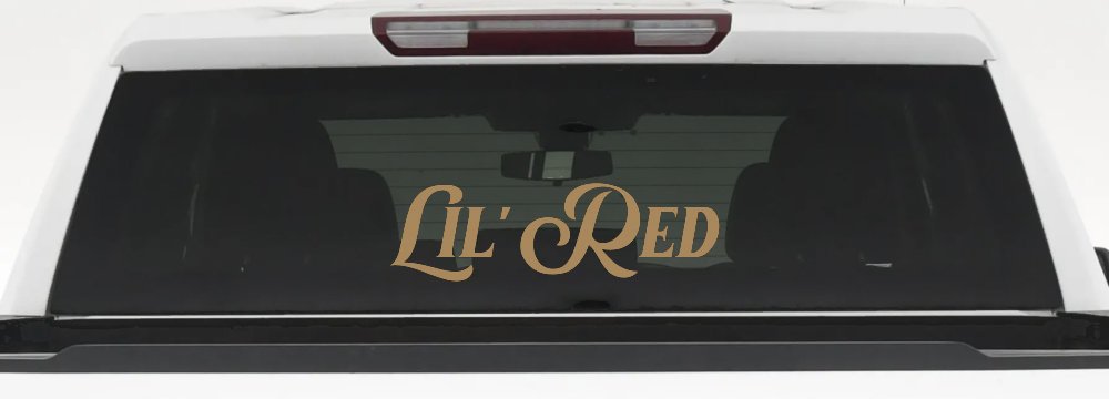 Lil Red Car or Truck Window Decal Sticker (Light Brown)