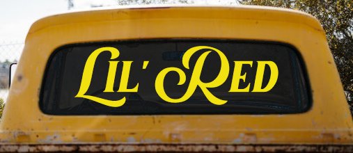 Lil Red Car or Truck Window Vinyl Decal Sticker (Yellow)
