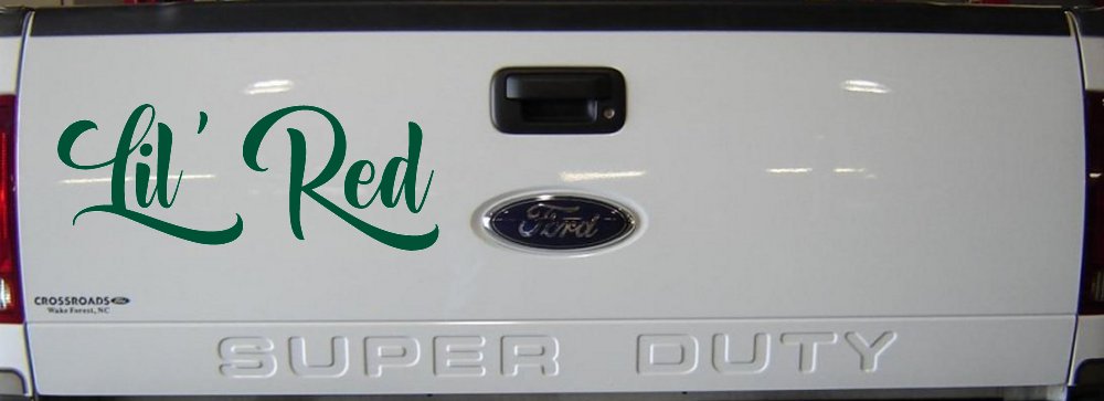 Lil Red Car or Truck Window Decal Sticker (Dark Green)