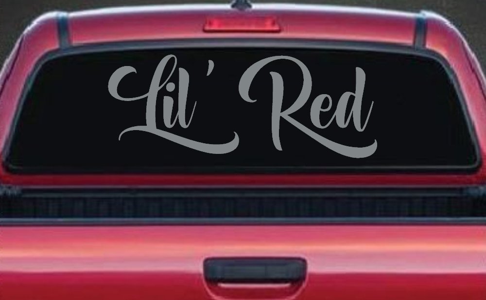 Lil Red Car or Truck Window Decal Sticker (Telegrey)