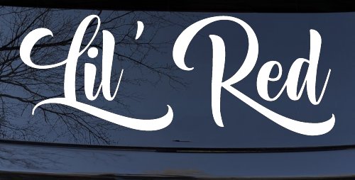 Lil Red Car or Truck Window Vinyl Decal Sticker (White)